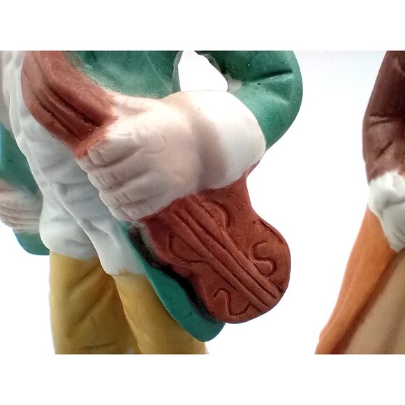 Vintage Flambro Colonial Figurine Set Man & Woman Musician Porcelain Pair 6" - Picture 5 of 16